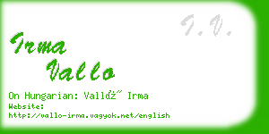 irma vallo business card